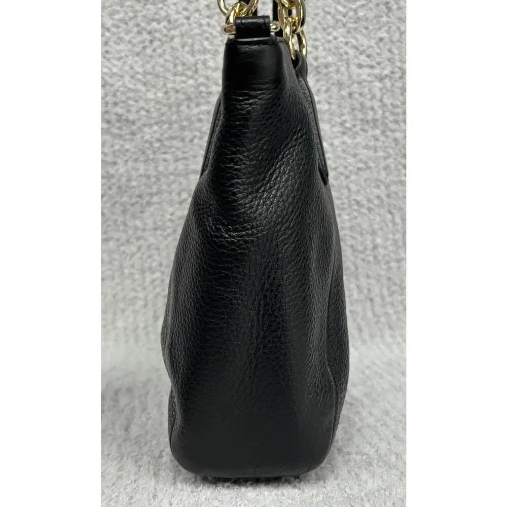 Coach Kelsey Black Pebbled Leather Satchel Purse F36675 #76923